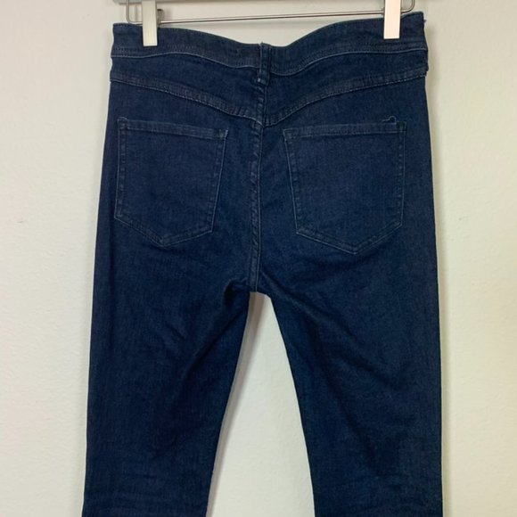 Free People Dark Wash High Waisted Fit and Flare Jeans - Picture 5 of 9